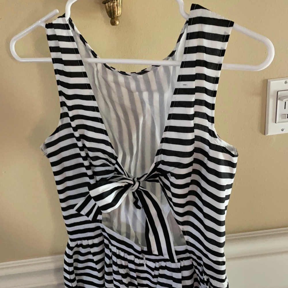 Black and white striped dress